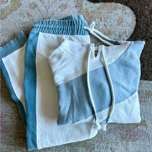 Blue and White Faherty Hoodie and Joggers Set